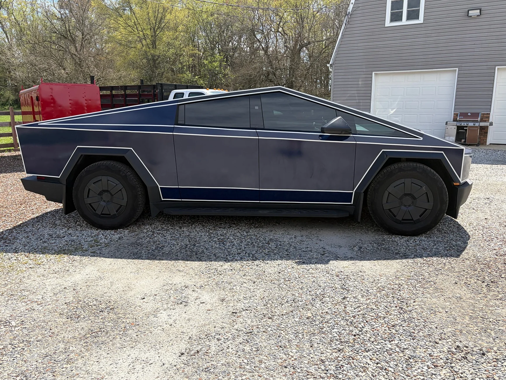 Tesla Cybertruck TESBROS Tron wrap almost complete. IMG_4260