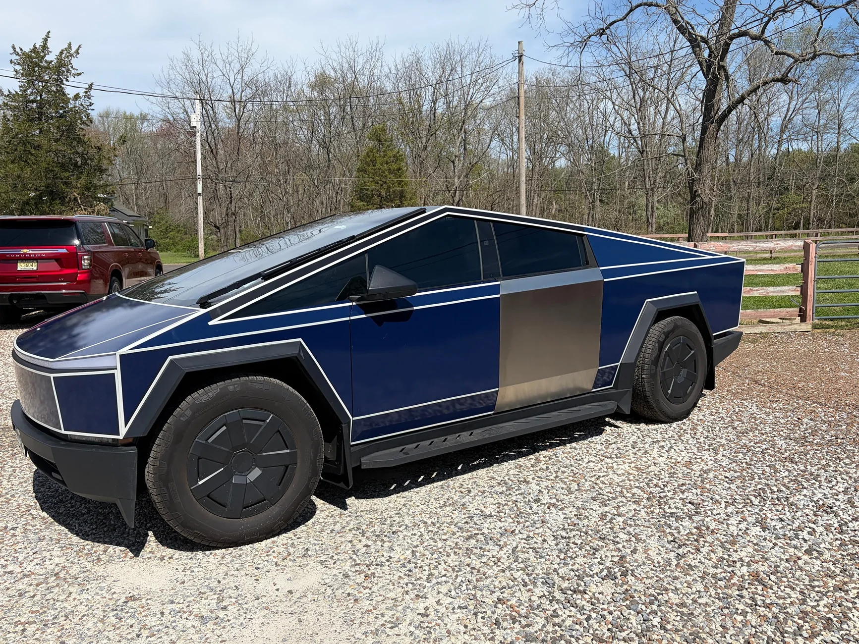 Tesla Cybertruck TESBROS Tron wrap almost complete. IMG_4262