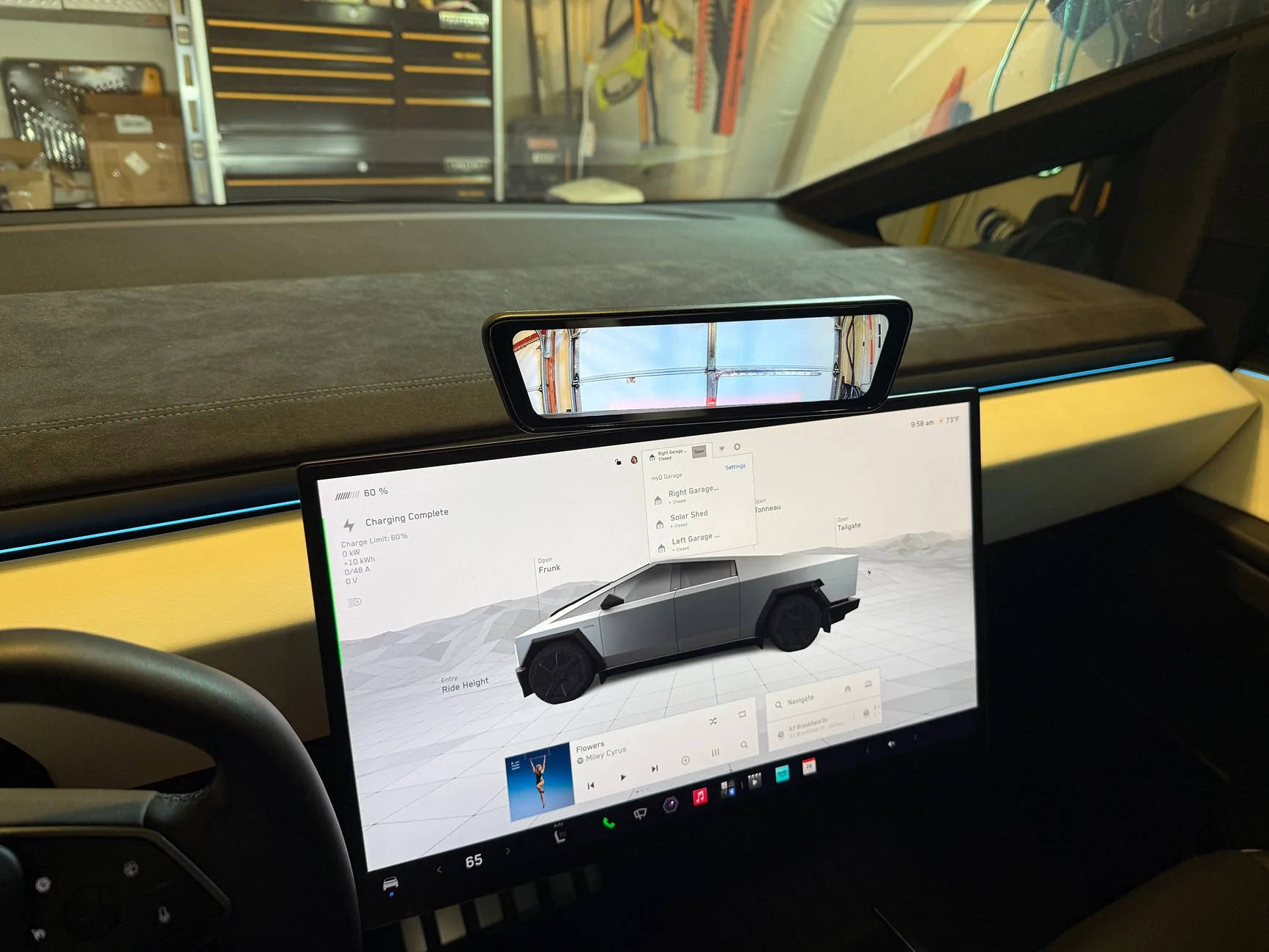 Tesla Cybertruck DIY: Best Location for Digital Rearview Mirror in Cybertruck IMO IMG_3018