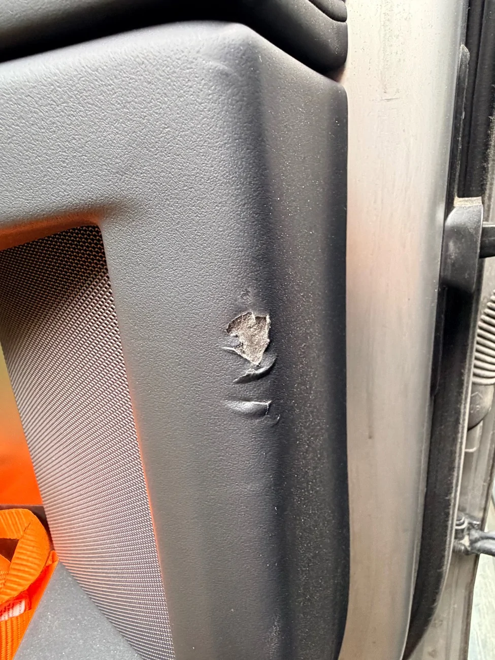 Tesla Cybertruck Door fabric tear IMG_2304