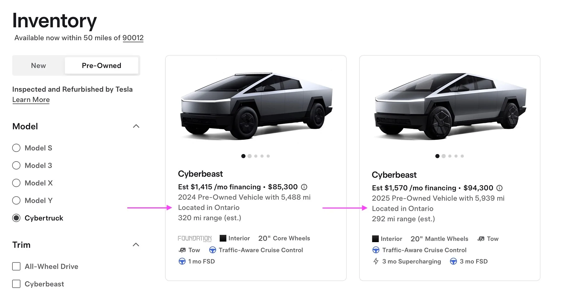 Tesla Cybertruck $59k Base Dual-Motor AWD Cybertruck Begin Delivery! cb ont
