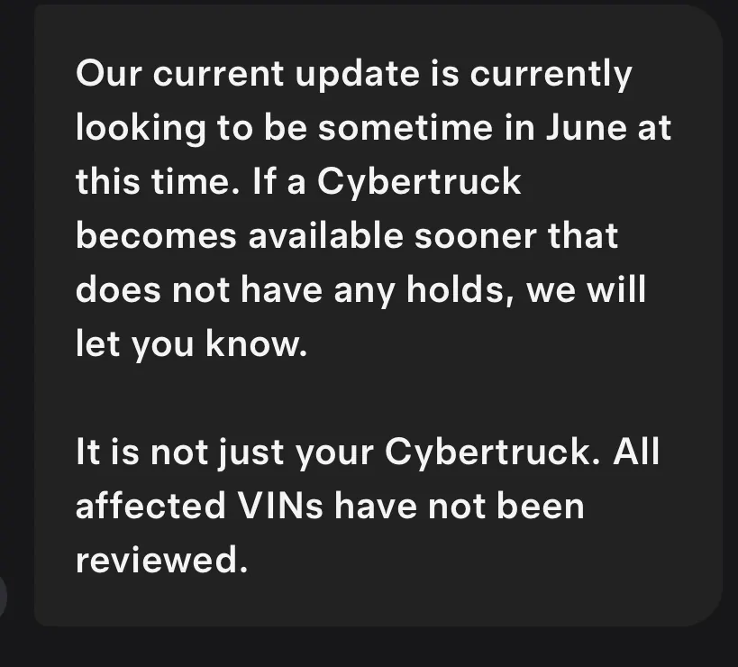 Tesla Cybertruck Progress with 2026 Cybertruck containment hold. IMG_2281