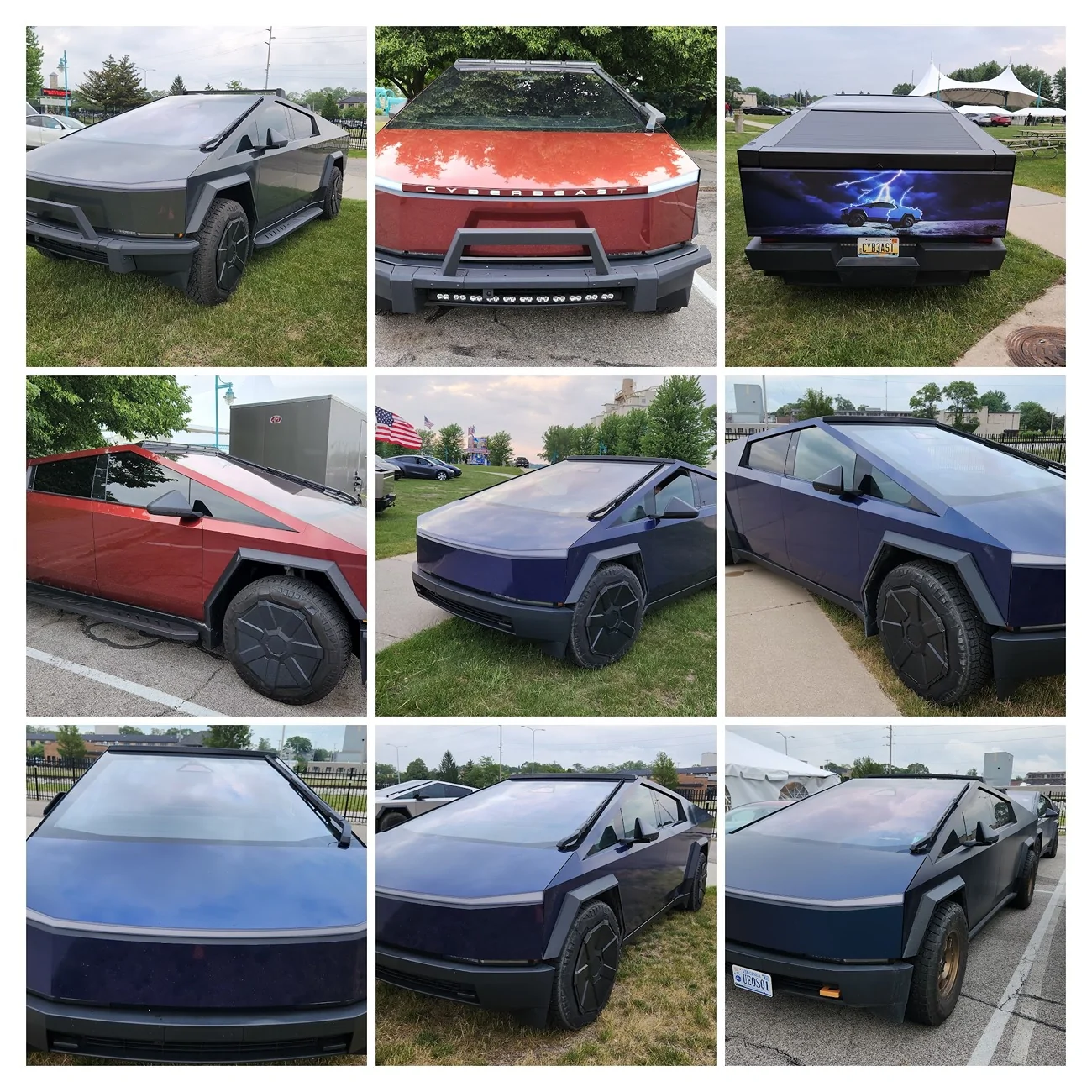 Tesla Cybertruck My Favorite Wraps - 2026 Summer Meetup in Michigan Last Night 20260605_193111-COLLAGE (1)