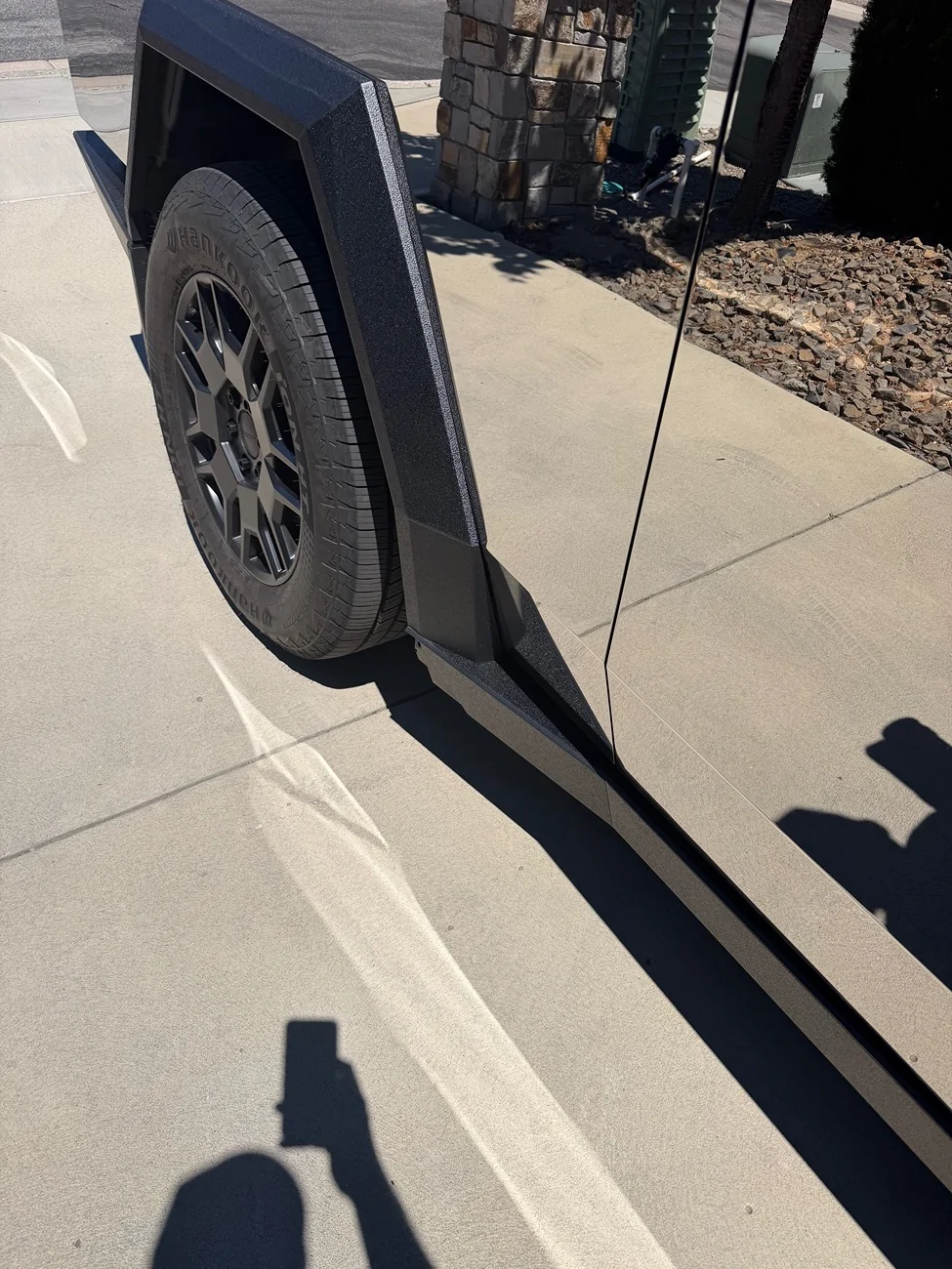 Tesla Cybertruck Plastic sliders not looking so good IMG_0489