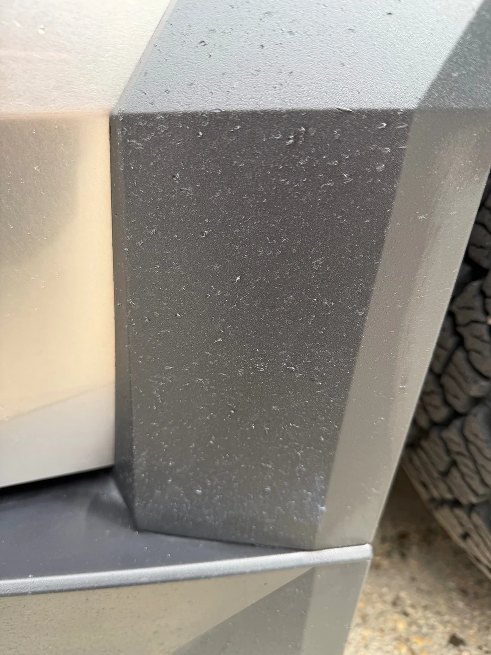 Tesla Cybertruck Plastic sliders not looking so good IMG_5422