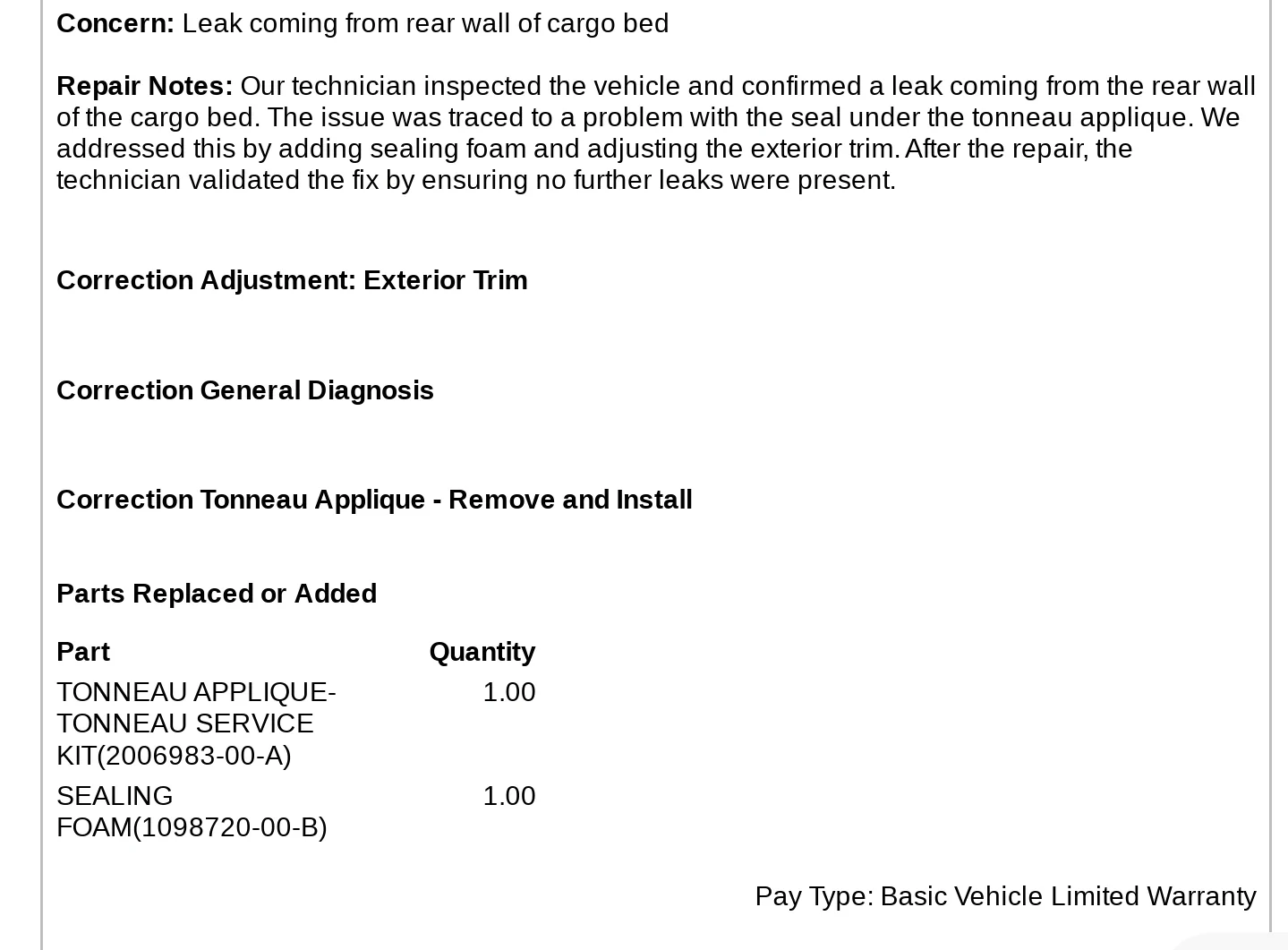 Tesla Cybertruck Official Fix: Tonneau Leak Foam Seal Screenshot_20260509_192922_Adobe Acrobat