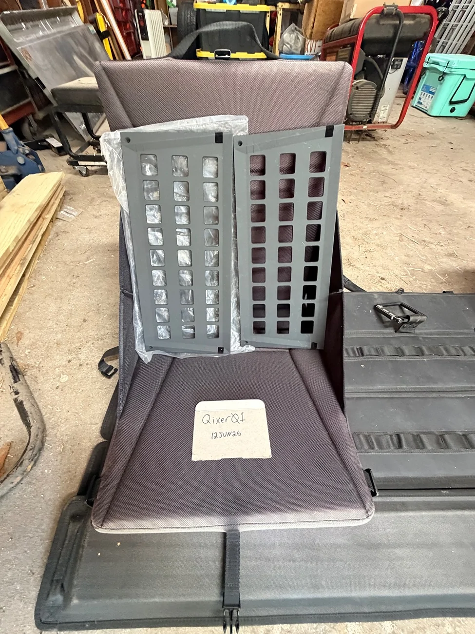 Tesla Cybertruck MOLLE panels, tailgate shield, jump seats for sale $200 IMG_2455
