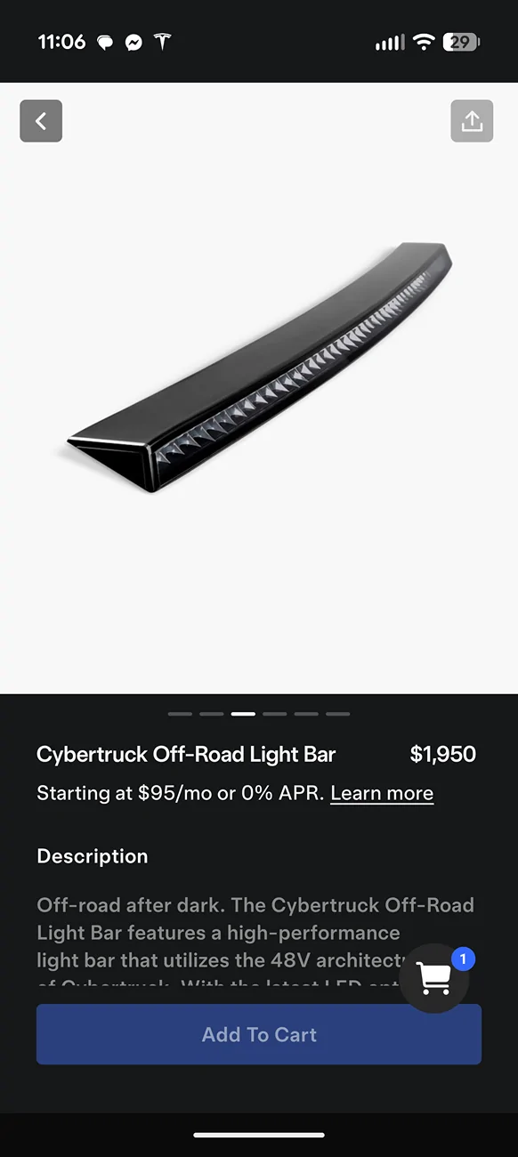 Tesla Cybertruck OEM Lightbar available for purchase from Tesla? 5459