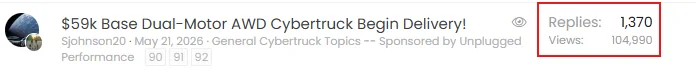 Tesla Cybertruck $59k Base Dual-Motor AWD Cybertruck Begin Delivery! 1781645505504-am