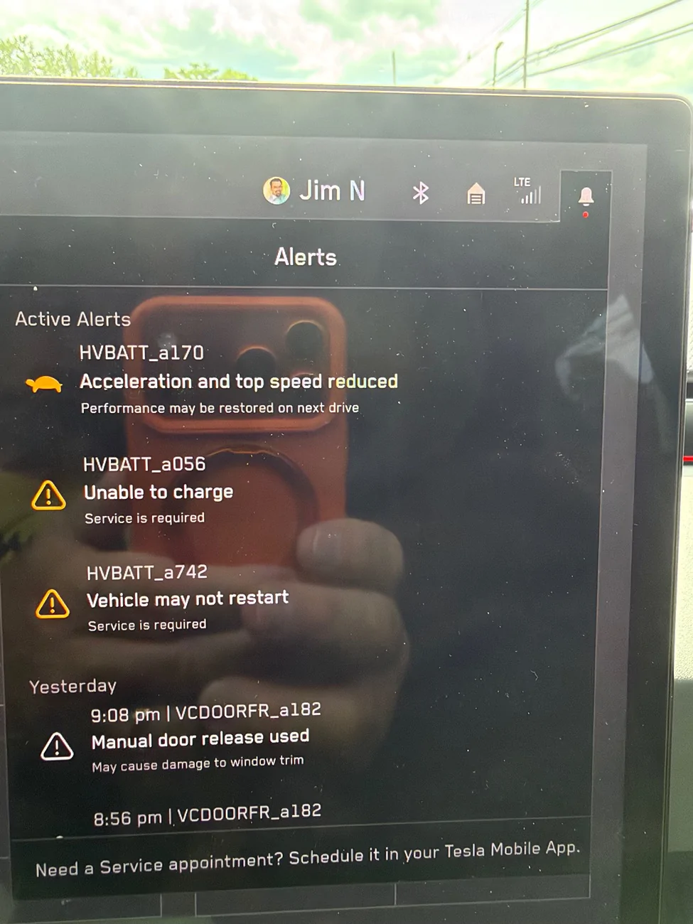 Tesla Cybertruck Major Battery Fault. Instant park and service!  WTH! IMG_9452