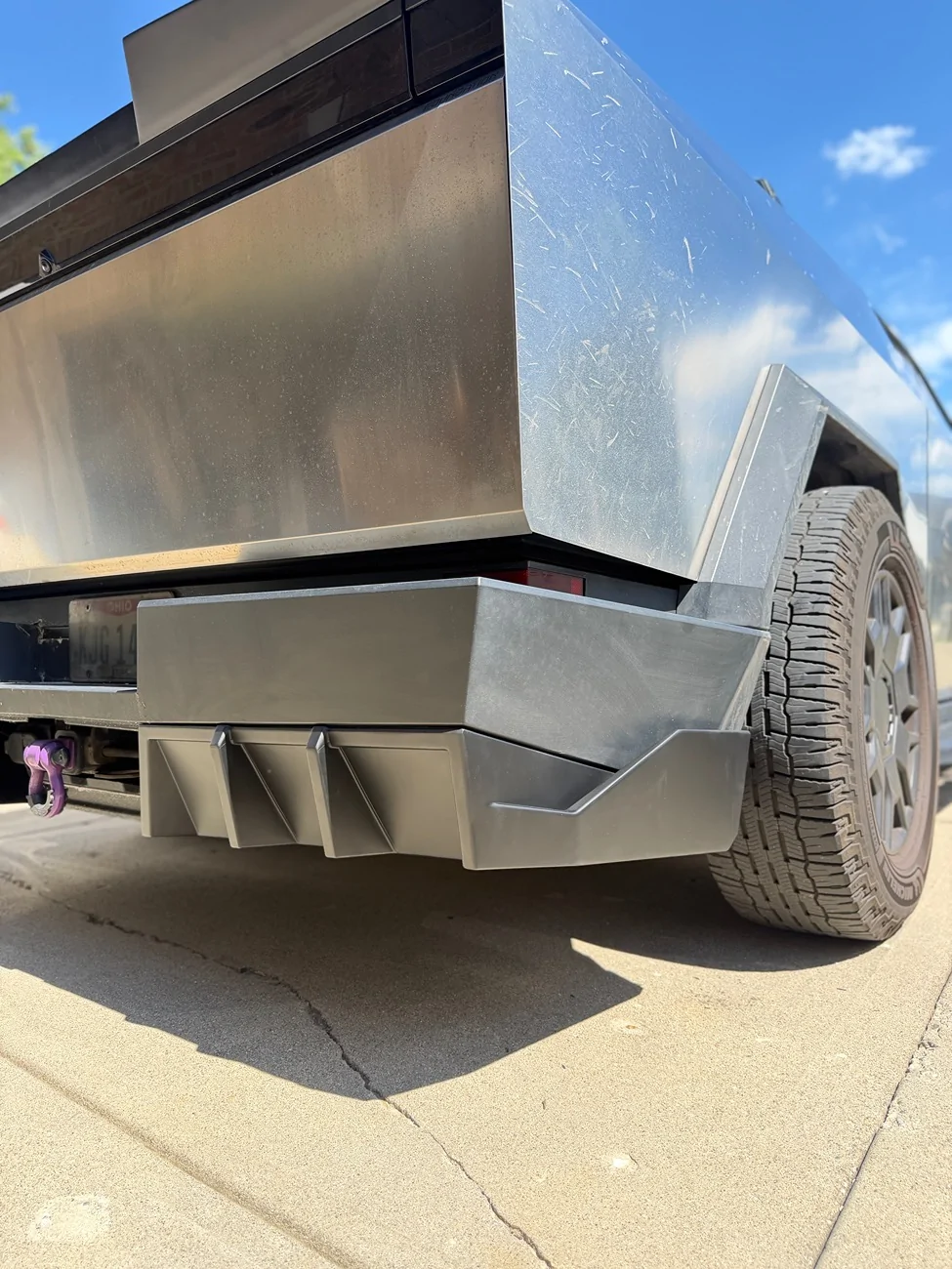 Tesla Cybertruck EVBASE - Rear Bumper Diffuser & Spoiler IMG_5250