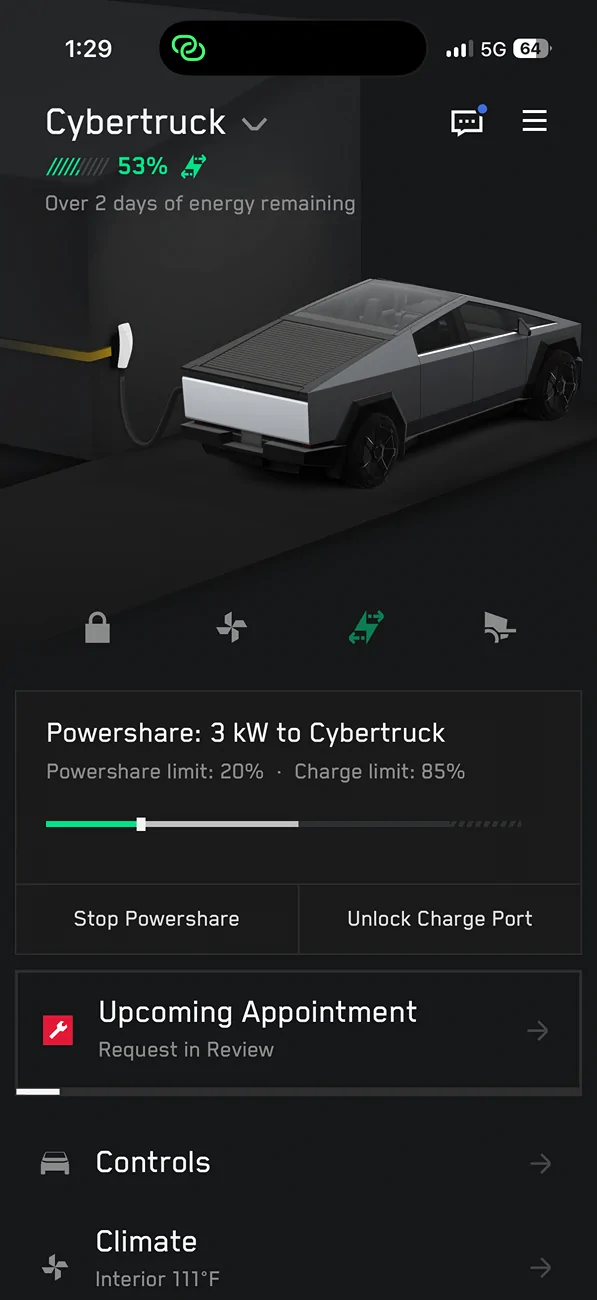 Tesla Cybertruck PowerShare with Powerwall UPDATE from Wes! IMG_4396