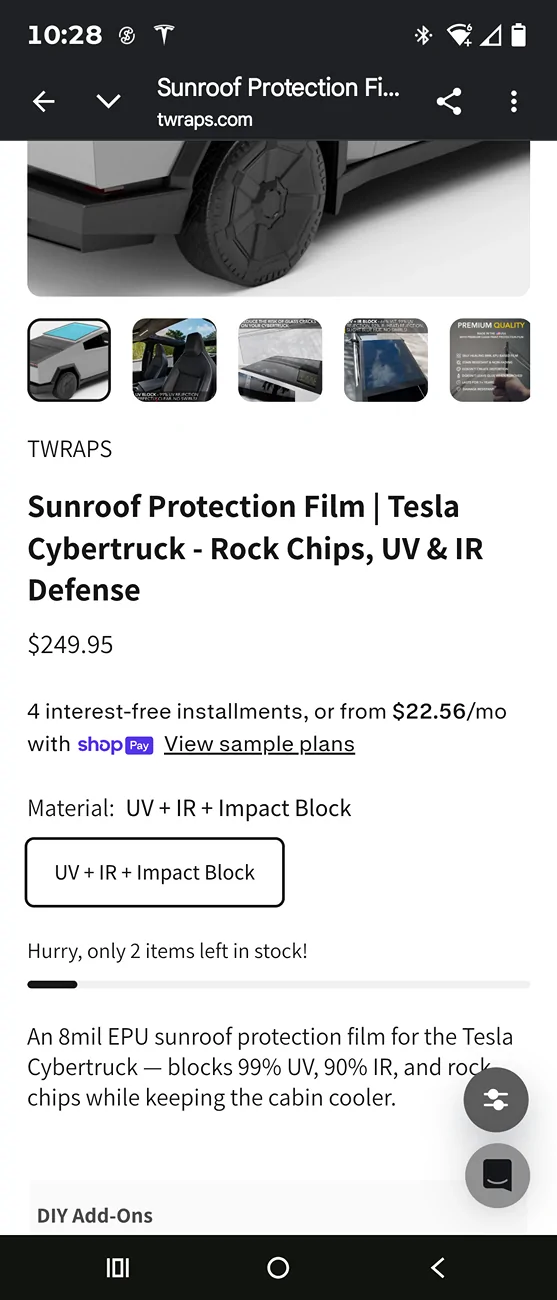 Tesla Cybertruck Tint + PPF = Game Changer for the Tesla Glass Roof Screenshot_20260620-102833_Gmail