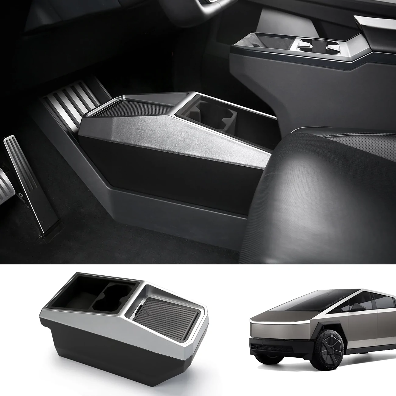 Tesla Cybertruck Cybertruck Center Console Refrigerator is Now Live & V2.0 Refrigerator is in Development! - by Teslaunch storage box