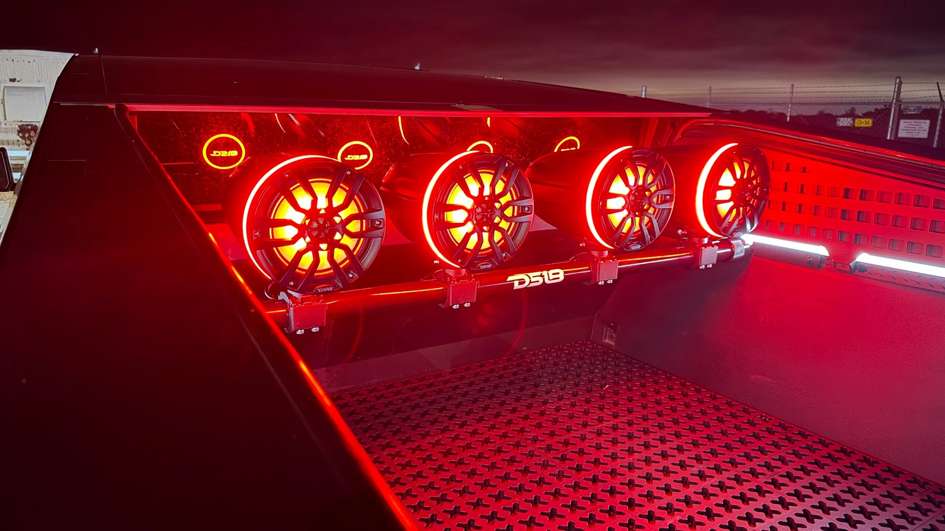Tesla Cybertruck First Cybertruck wake tower speaker setup IMG_6383