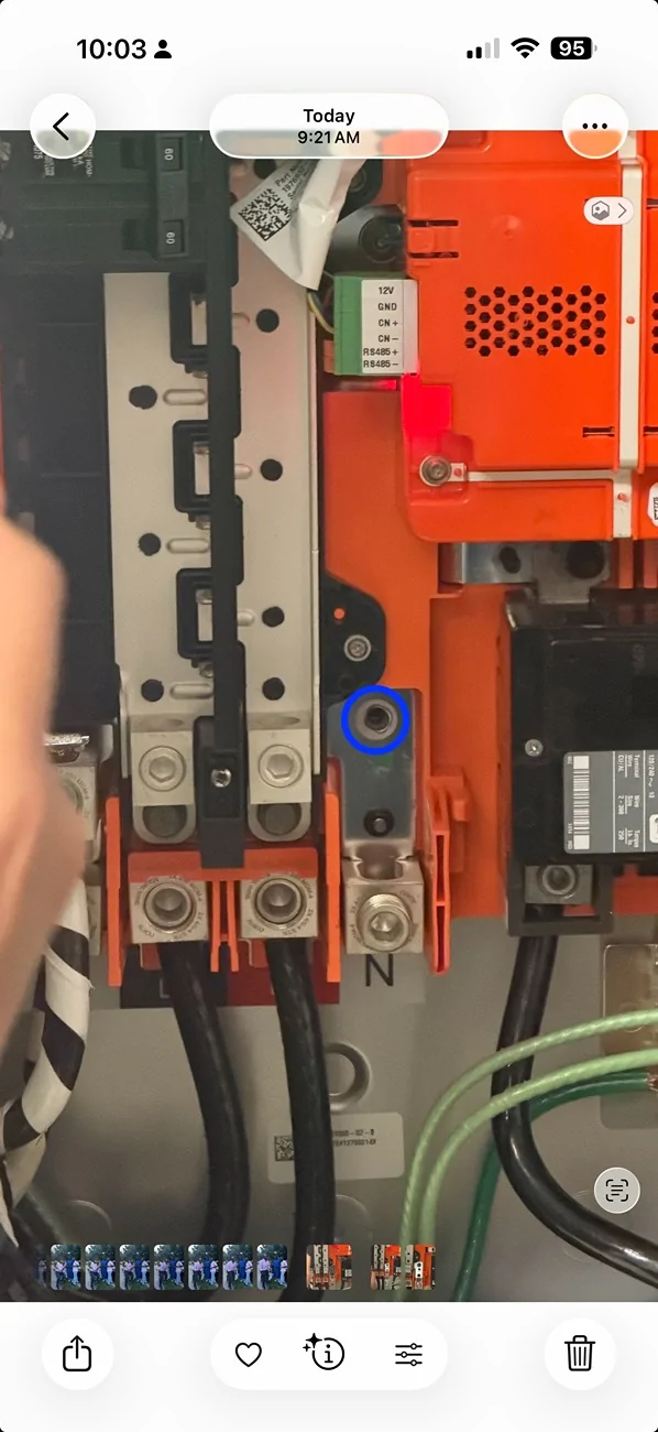 Tesla Cybertruck [WTB] Neutral to Ground Bonding Screw for Powershare Gateway bonding-screw-missing-001