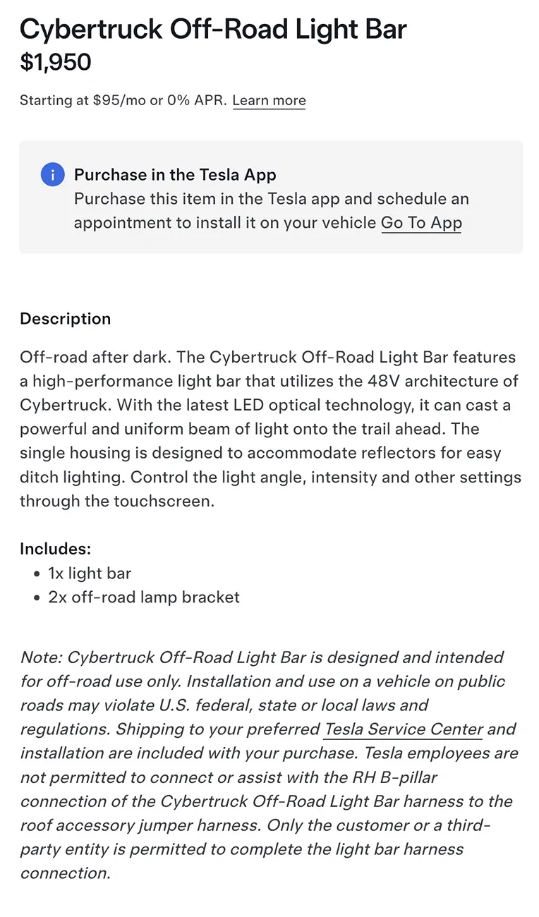 Tesla Cybertruck Cybertruck Off-Road Light Bar AVAILABLE AT TESLA.COM AISelect_20260626_114333_Firefox