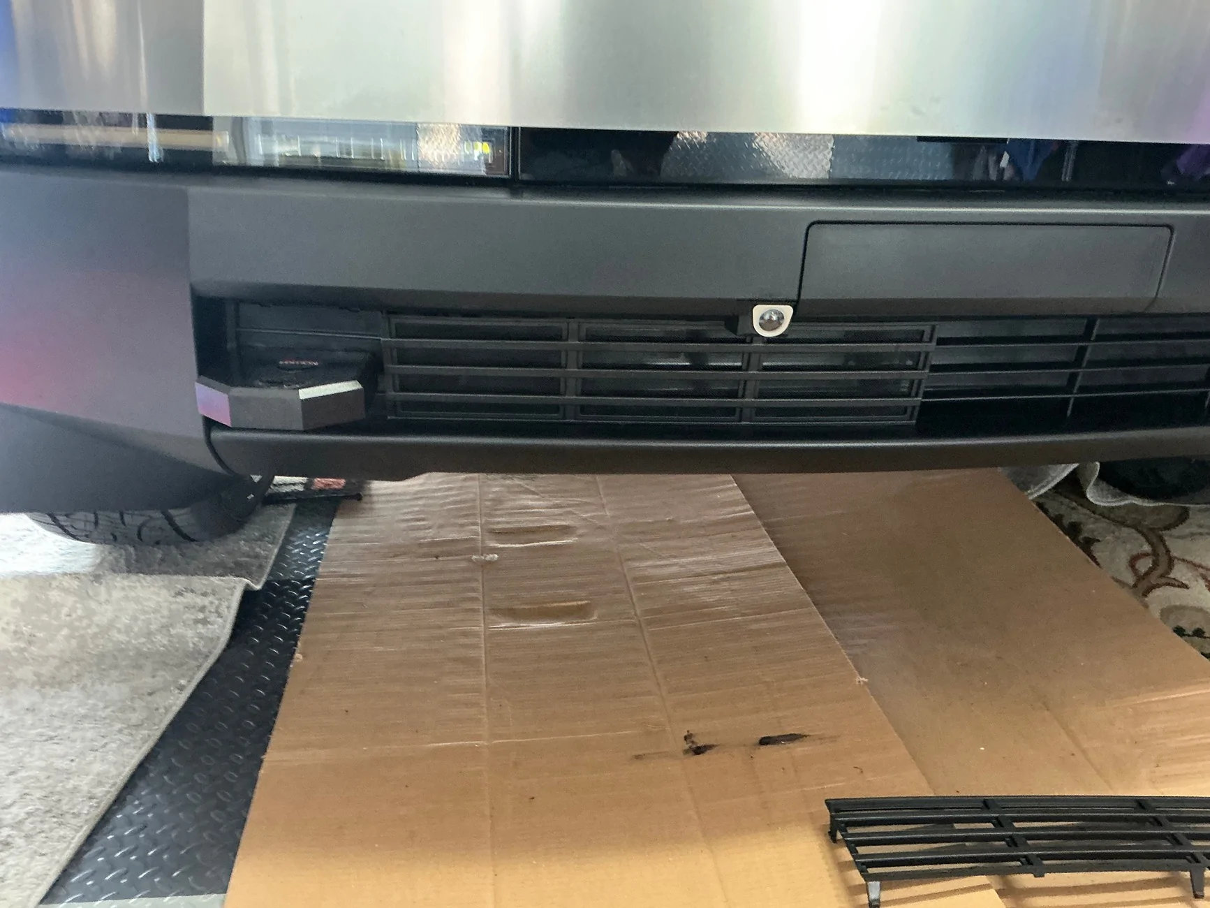 Tesla Cybertruck No-Drill Lower Bumper Grille insect/debris Cover Insert IMG_2824