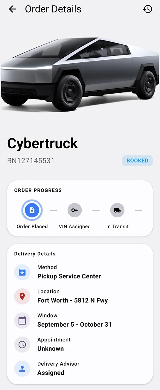 Tesla Cybertruck $59k Base Dual-Motor AWD Cybertruck Begin Delivery! Screenshot_20260626_174309_Delivery Status