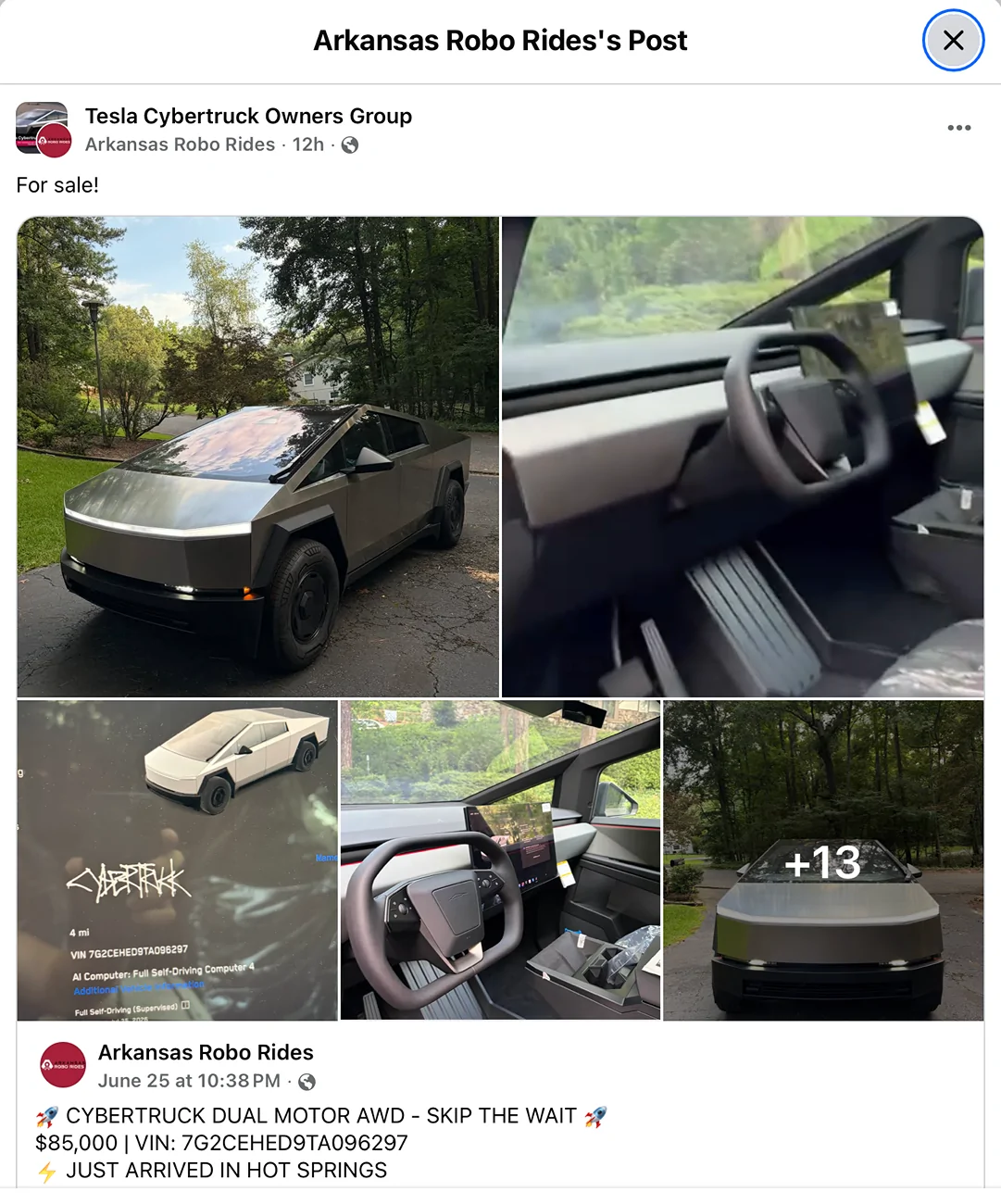Tesla Cybertruck $59k Base Dual-Motor AWD Cybertruck Begin Delivery! Image 6-27-26 at 11.15 PM