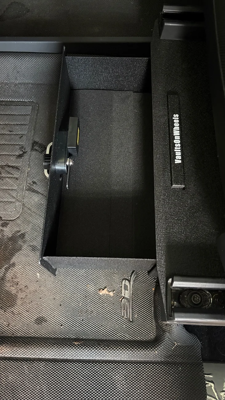 Tesla Cybertruck VaultsOnWheels under-seat Vault for CT! IMG_1229