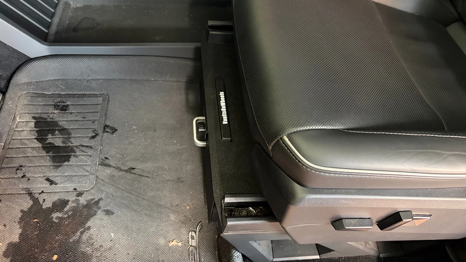Tesla Cybertruck VaultsOnWheels under-seat Vault for CT! IMG_1228