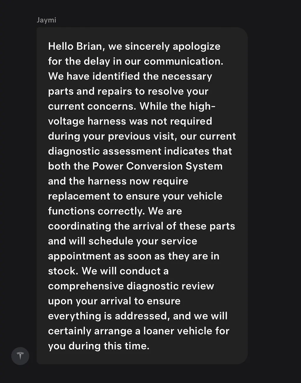 Tesla Cybertruck NEW PCS (Power Conversion System) Failure & Replacement News IMG_5238