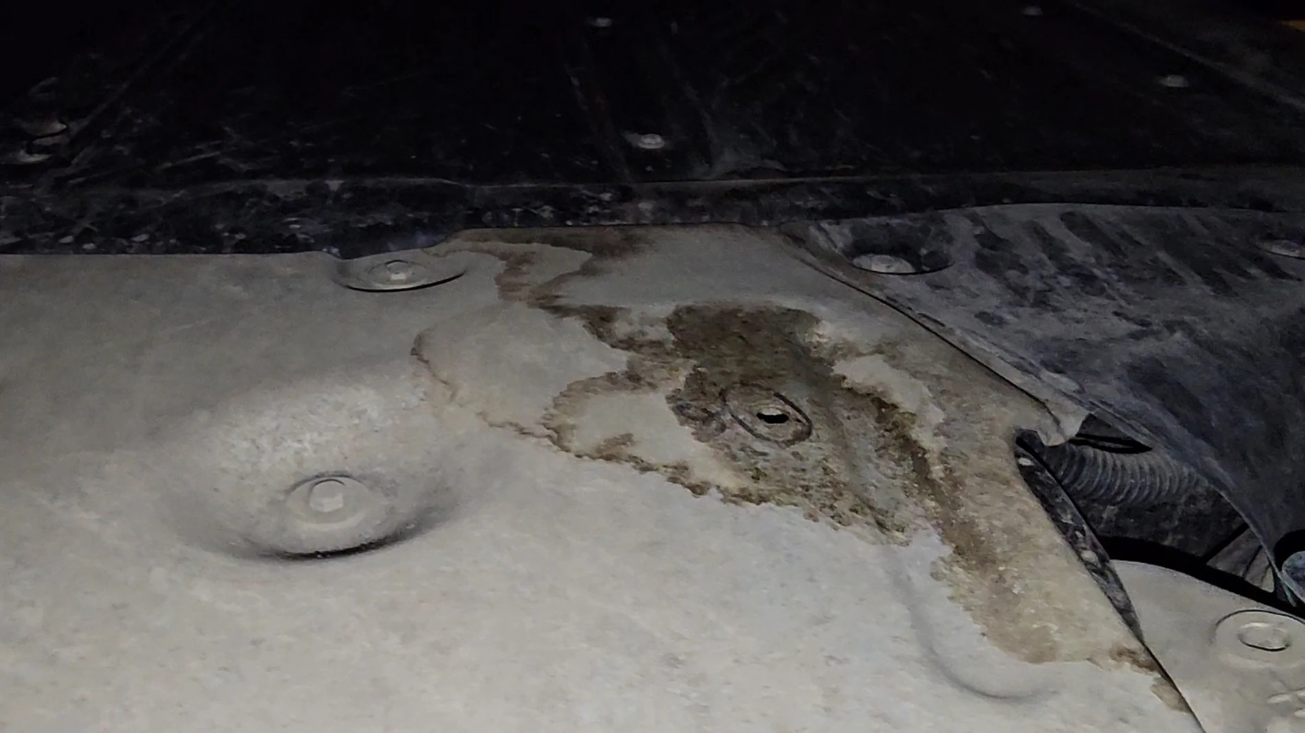 Tesla Cybertruck Cybertruck (3 Months Old, 4,000 Miles) – Oil Drips Near Both Rear Wheels Every Morning. Safe to Drive? 20260629_212031(1)
