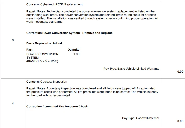 Tesla Cybertruck NEW PCS (Power Conversion System) Failure & Replacement News Screenshot 2026-07-05 035005