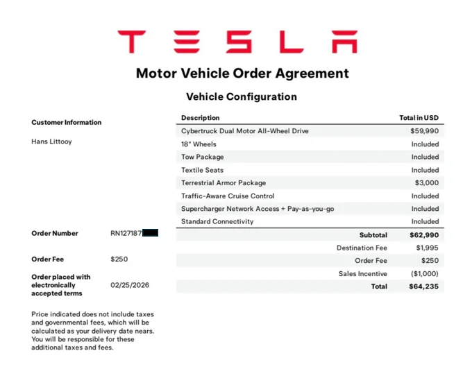 Tesla Cybertruck $59k Base Dual-Motor AWD Cybertruck Begin Delivery! 1783558337200-p0