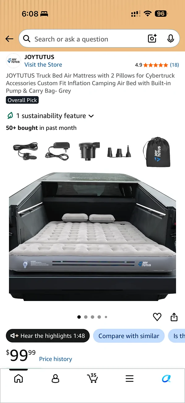 Tesla Cybertruck Cyber Air Mattress for Cybertruck bed IMG_1091