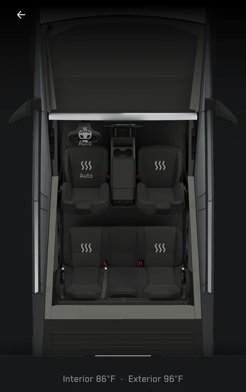 Tesla Cybertruck I wish Tesla would design a sunshade for the front windshield of the Cybertruck. 1783963532197-w5