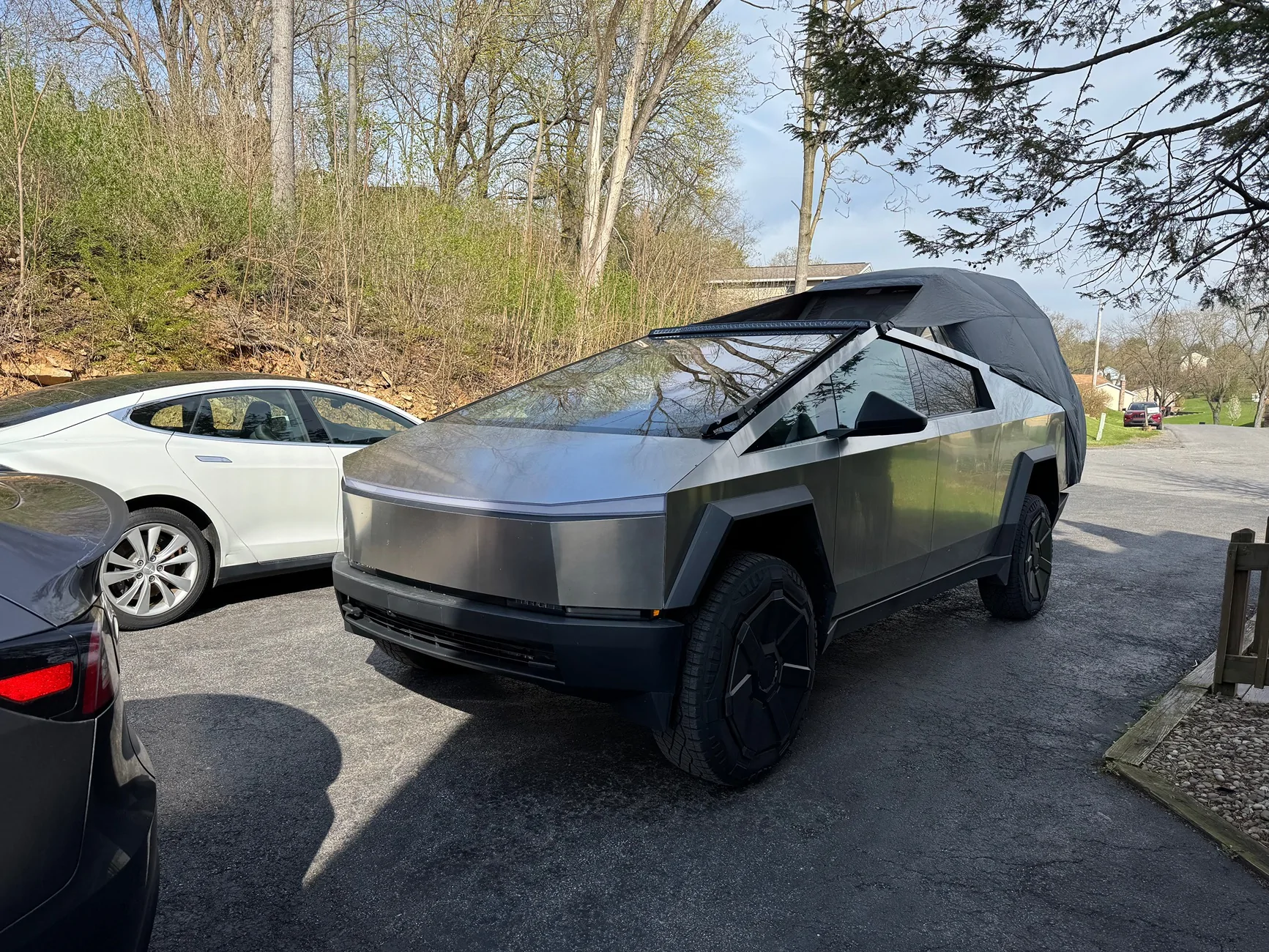 Tesla Cybertruck Camping set up so far! Mattress on the way. IMG_4953