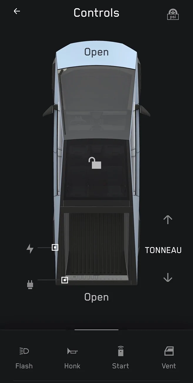 Tesla Cybertruck Tonneau cover/app issue (showing open on app even when closed) IMG_5665