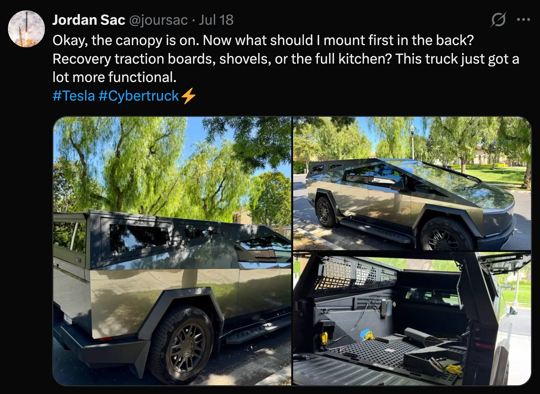 Tesla Cybertruck Urander Rack Mega Thread – Post Your Setup! Screenshot 2026-07-19 at 12.33.13
