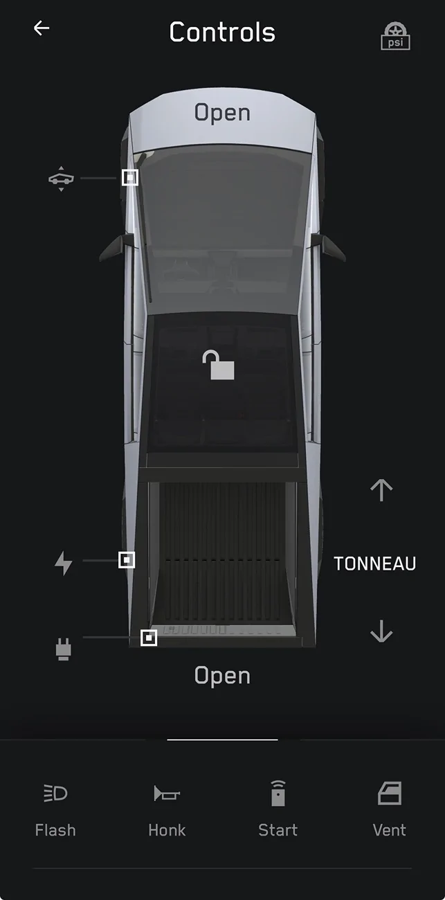 Tesla Cybertruck Tonneau Cover always open on Tesla app after 2026.20.6.6 ipdate IMG_7115