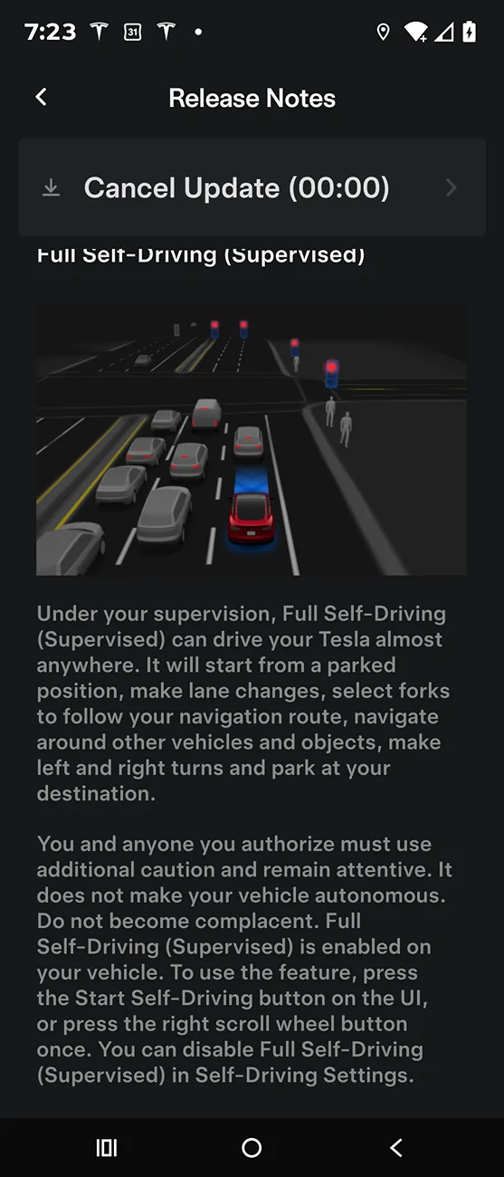 Tesla Cybertruck FSD V14 lite Screenshot_20260722-072333_Tesla
