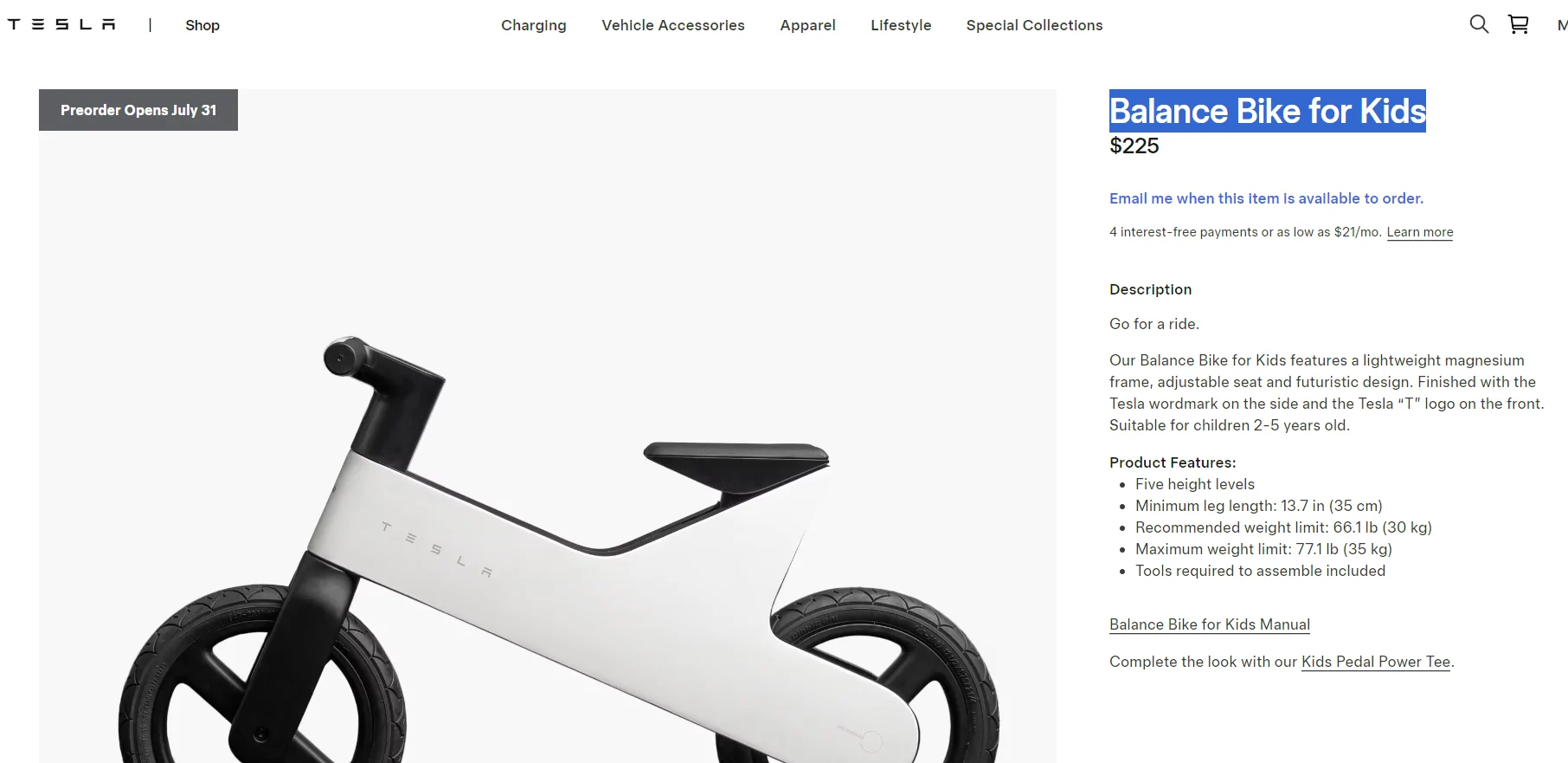 Tesla Cybertruck Balance Bike for Kids - Tesla 1784749349322-6r