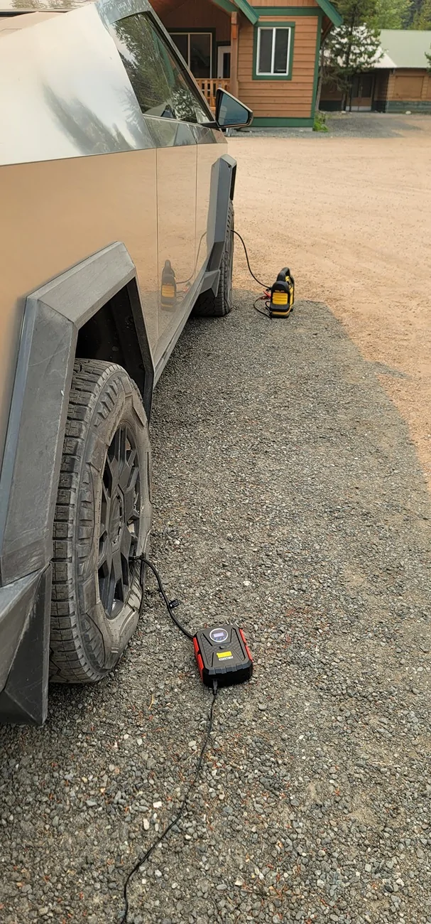 Tesla Cybertruck Double Puncture Manning Park BC 20260722_152339