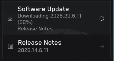 Tesla Cybertruck 2026.20.6.11 Update now downloading. 1784831521426-sx