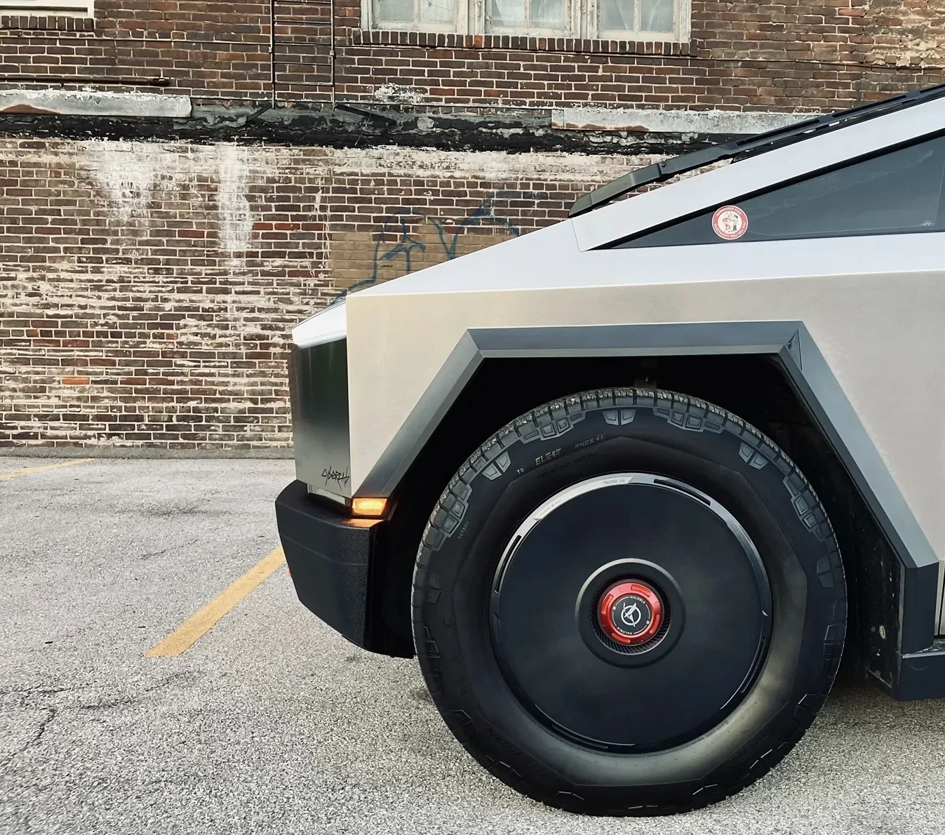 Tesla Cybertruck New HALODISC 2 Wheel Covers from HALOBLK installed IMG_2913