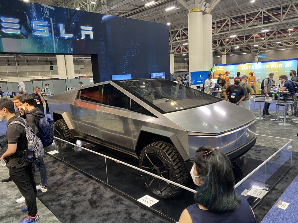 Tesla Cybertruck Cybertruck joins the Tesla autopilot team at CVRP Conference FVySAosWYAA5WJF