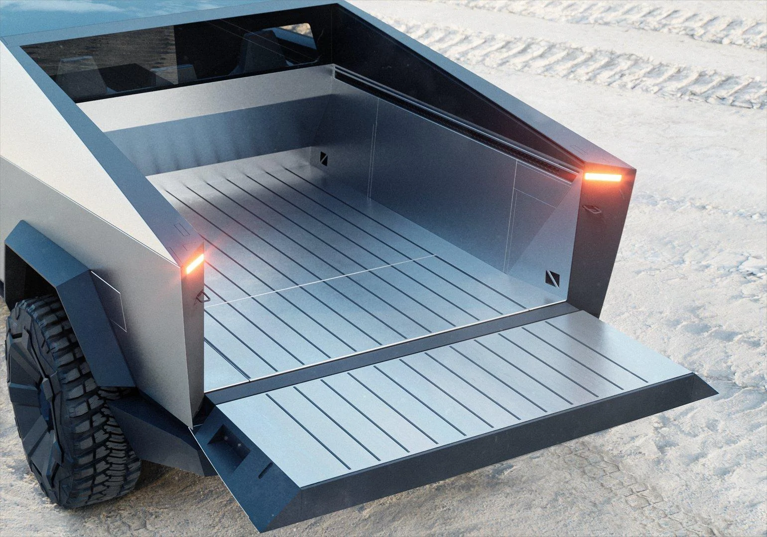 Tesla Cybertruck No Cybertruck Side Sails, for sure insidebed