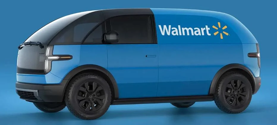 Tesla Cybertruck Walmart buying Canoo EV, Rivian laying off.... chip shortages Canoo resurrected after Walmart orders at least 4,500 EVs 2022-07-12 10-53-48