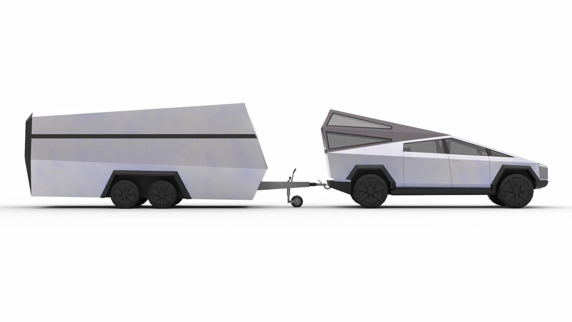 Tesla Cybertruck Cube topper vs aero topper vs topperless. (200 KWH battery) cybertruck-tesla-3d-model-low-poly-obj-fbx-ma-stl-unitypackage-uasset-5
