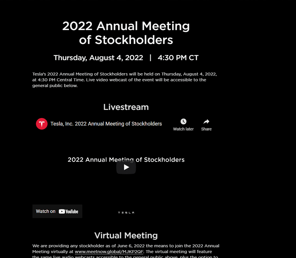 Tesla Cybertruck 2022 Tesla In Person Shareholder Meeting 1658422903308