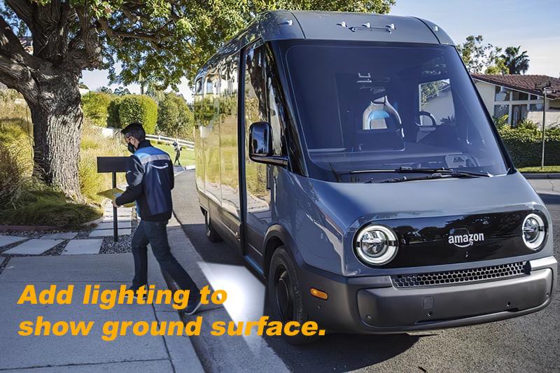 Tesla Cybertruck A Look Inside Rivian's Electric Delivery Vehicle truck side ground lightnin