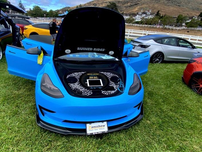 Tesla Cybertruck Tesla Owners Takeover San Luis Obispo, CA August 6, 2022 a blue trunk-0011