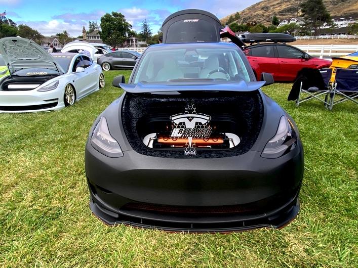 Tesla Cybertruck Tesla Owners Takeover San Luis Obispo, CA August 6, 2022 air tank frunk blk-0012