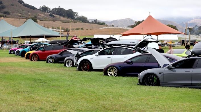 Tesla Cybertruck Tesla Owners Takeover San Luis Obispo, CA August 6, 2022 lined up-0005